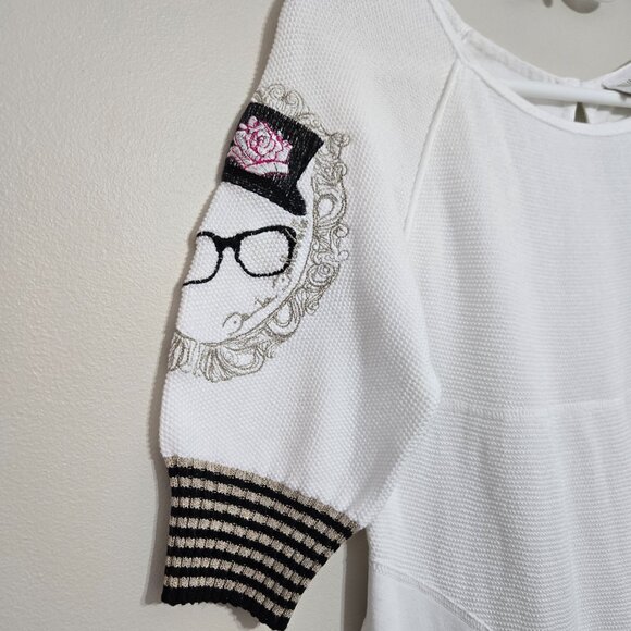 Elisa Cavaletti by Daniela Dallavalle Textured Embellished Tunic White XS - Picture 4 of 15